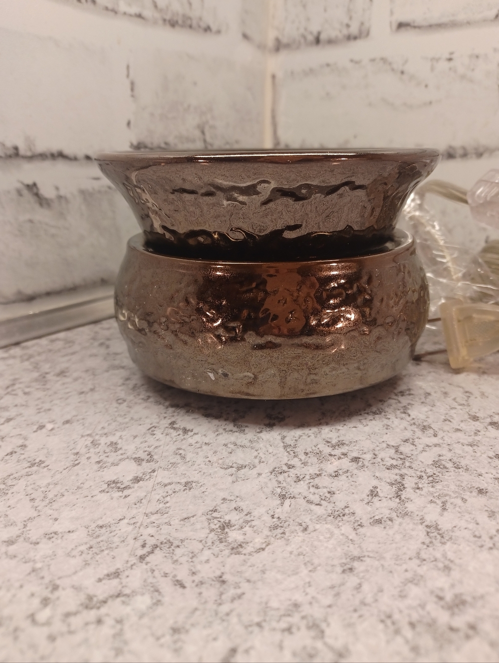 Golden Metallic Brown Simmer Pot Wax Warmer Pink Zebra warms oil